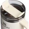 STANLEY Quencher H2.0 Tumbler with Handle and Straw 30 oz | Flowstate 3-Position Lid | Cup Holder Compatible for Travel | Insulated Stainless Steel Cup | BPA-Free | Rose Petal Shimmer(Fluted Cream Gloss)
