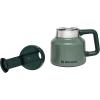 STANLEY Tough-To-Tip Admiral’s Mug 20 oz | Twist-on Flip Open Lid | Wide Body with Non-Skid Rubber Base | Insulated Stainless Steel Coffee Cup | BPA-Free(Hammertone Green)