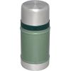 STANLEY Vacuum Insulated Large Food Jar, 18/8 Stainless Steel Food Jar for Cold and Hot Food, Soup Thermos with Leak Proof Lid Doubles as Cup, Wide Mouth Food Thermos(Hammertone Green)