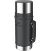 STANLEY Vacuum Insulated Large Food Jar, 18/8 Stainless Steel Food Jar for Cold and Hot Food, Soup Thermos with Leak Proof Lid Doubles as Cup, Wide Mouth Food Thermos(Black 2.0)