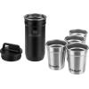 Stanley Adventure Pre-Party and Nesting Shot Glass Set | 8 oz Leakproof Hip Flask | 4 Shot Glasses in Travel Carrying Case | Insulated Stainless Steel Liquor | BPA-Free | Hammertone Green(Matte Black)