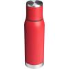 Stanley Adventure-To-Go Vacuum Bottle 1.1 qt | Wide Mouth w/Leakproof Cup Lid | Keep Drinks Hot or Cold | Packable for Travel | Insulated Stainless Steel Thermal Bottle | BPA-Free | Hammertone Green(Chili Red)