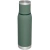 Stanley Adventure-To-Go Vacuum Bottle 1.1 qt | Wide Mouth w/Leakproof Cup Lid | Keep Drinks Hot or Cold | Packable for Travel | Insulated Stainless Steel Thermal Bottle | BPA-Free | Hammertone Green(Hammertone Green)