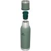 Stanley Adventure-To-Go Vacuum Bottle 1.1 qt | Wide Mouth w/Leakproof Cup Lid | Keep Drinks Hot or Cold | Packable for Travel | Insulated Stainless Steel Thermal Bottle | BPA-Free | Hammertone Green(Hammertone Green)