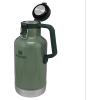 Stanley Classic Easy-Pour Growler 64 oz | Keeps Beer Cold or Coffee Hot | Leakproof Steel Lined Lid and Easy to Carry Handle | Insulated Stainless Steel | BPA-Free | Green(Green)