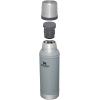Stanley Classic Legendary Vacuum Bottle 1.5 qt | Wide Mouth with Leakproof Cup Lid | Keep Drinks Hot or Cold | Packable for Travel | Insulated Stainless Steel Thermos | BPA-Free | Hammertone Green(Hammertone Silver)
