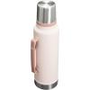 Stanley Classic Legendary Vacuum Bottle 1.5 qt | Wide Mouth with Leakproof Cup Lid | Keep Drinks Hot or Cold | Packable for Travel | Insulated Stainless Steel Thermos | BPA-Free | Hammertone Green(Rose Quartz)