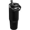 Stanley IceFlow 2.0 Flip Straw Tumbler with Handle 30 oz | Twist On Lid and Flip Up Straw | Leak Resistant Water Bottle | Insulated Stainless Steel | BPA-Free | Black 2.0