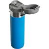 Stanley Quick Flip GO Water Bottle 24 oz | Push Button Lid | Leakproof and Packable for Travel and Sports | Insulated Stainless Steel | BPA-Free | Azure(Azure)