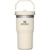 STANLEY IceFlow 2.0 Flip Straw Tumbler with Handle 30 oz | Twist On Lid and Flip Up Straw | Leak Resistant Water Bottle | Insulated Stainless Steel | BPA-Free | Hydrangea(Cream)