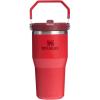 STANLEY IceFlow 2.0 Flip Straw Tumbler with Handle 30 oz | Twist On Lid and Flip Up Straw | Leak Resistant Water Bottle | Insulated Stainless Steel | BPA-Free | Hydrangea(Chili Red)