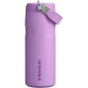 STANLEY IceFlow Flip Straw 2.0 Water Bottle 24 OZ | Built-In Straw with Larger Opening | Lightweight & Leak-Resistant | Insulated Stainless Steel | BPA-Free | Black 2.0(Lilac)