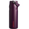 STANLEY IceFlow Flip Straw 2.0 Water Bottle 24 OZ | Built-In Straw with Larger Opening | Lightweight & Leak-Resistant | Insulated Stainless Steel | BPA-Free | Black 2.0(Plum)