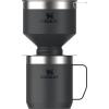 STANLEY Perfect Brew Pour Over Set | 12 oz Camp Mug with Lid Included | Drip Coffee Maker with Reusable Filter | Insulated Stainless Steel | BPA-Free | Hammertone Green(Black 2.0)