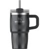 STANLEY Quencher H2.0 Tumbler with Handle and Straw 30 oz | Flowstate 3-Position Lid | Cup Holder Compatible for Travel | Insulated Stainless Steel Cup | BPA-Free | Rose Petal Shimmer(Fluted Black)