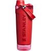 Stanley Activate Shaker Bottle 20 oz | Leakproof Insulated Stainless Steel Shaker Cup | Base Storage and Twist On Fast Flow Lid | Protein Shakes and Pre Workout Powder | BPA-Free | Twilight(Chili Red)