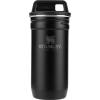 Stanley Adventure Pre-Party and Nesting Shot Glass Set | 8 oz Leakproof Hip Flask | 4 Shot Glasses in Travel Carrying Case | Insulated Stainless Steel Liquor | BPA-Free | Hammertone Green(Matte Black)