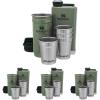 Stanley Adventure Pre-Party and Nesting Shot Glass Set | 8 oz Leakproof Hip Flask | 4 Shot Glasses in Travel Carrying Case | Insulated Stainless Steel Liquor | BPA-Free | Hammertone Green(Hammertone Green)