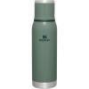 Stanley Adventure-To-Go Vacuum Bottle 1.1 qt | Wide Mouth w/Leakproof Cup Lid | Keep Drinks Hot or Cold | Packable for Travel | Insulated Stainless Steel Thermal Bottle | BPA-Free | Hammertone Green(Hammertone Green)