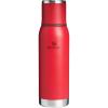 Stanley Adventure-To-Go Vacuum Bottle 1.1 qt | Wide Mouth w/Leakproof Cup Lid | Keep Drinks Hot or Cold | Packable for Travel | Insulated Stainless Steel Thermal Bottle | BPA-Free | Hammertone Green(Chili Red)
