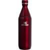 Stanley All Day Slim Bottle 20 oz | Twist On Lid with Leakproof Seal | Slim Design for Travel & Gym | Insulated Stainless Steel | BPA-Free | Black(Garnet Shine)