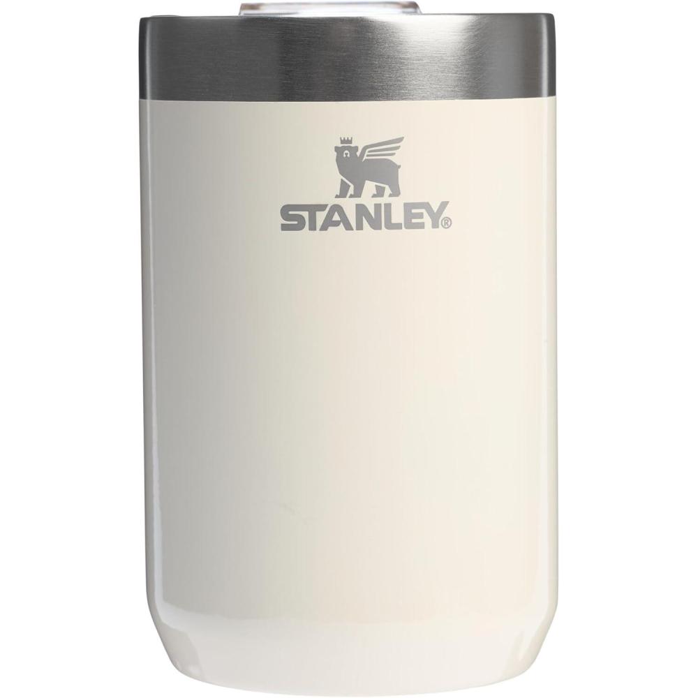 imageSTANLEY Everyday Camp Cup 12 oz  Drink Through Lid  Cup for Coffee Tea and Drinks  Insulated Stainless Steel  BPAFree  Cream GlossCream Gloss