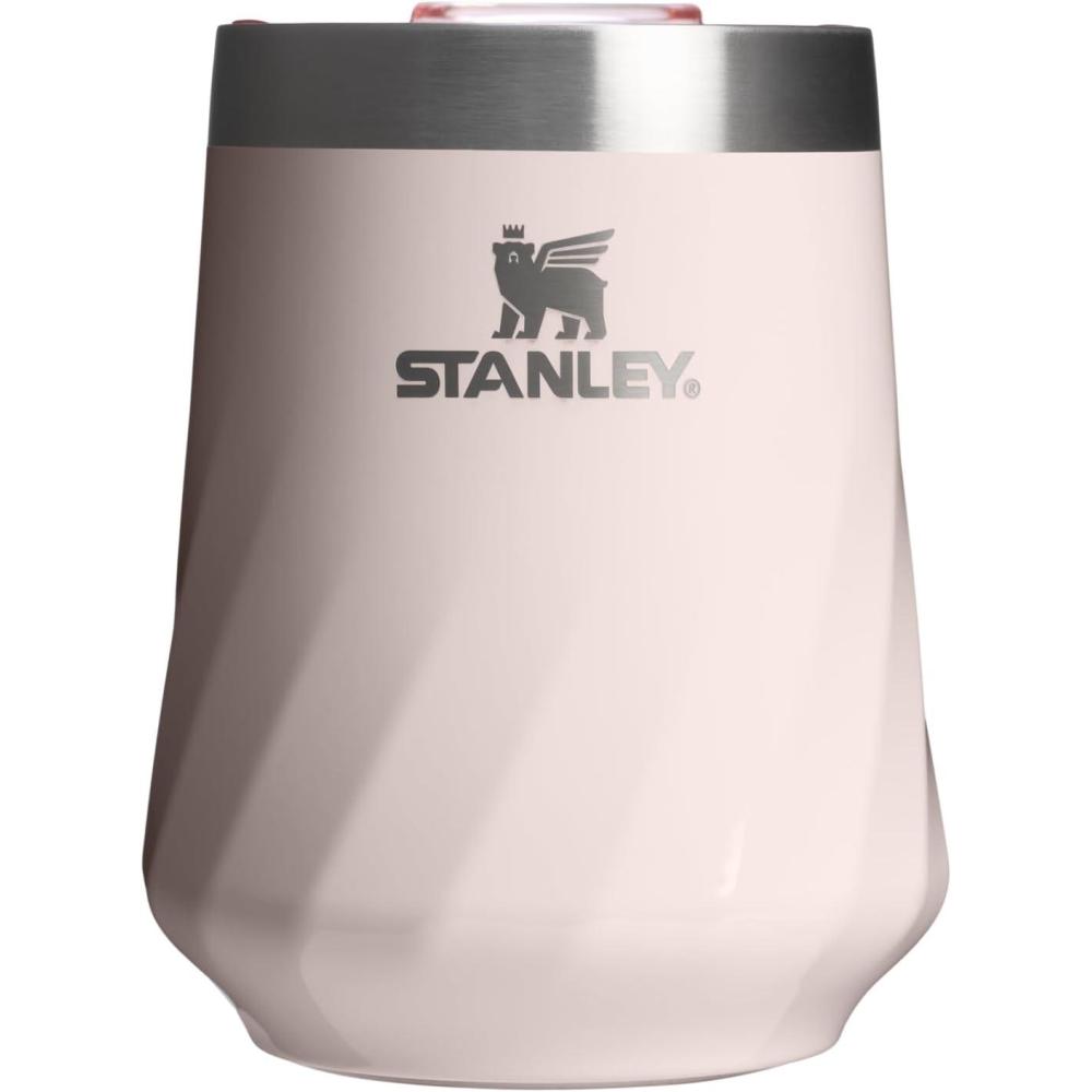 imageSTANLEY The Reserve Textured Wine Tumbler  11oz  SplashProof Lid  Cold Drinks ampamp Cocktail Cup  Insulated Stainless Steel Wine Glass  Garnet ShineRose Quartz Gloss
