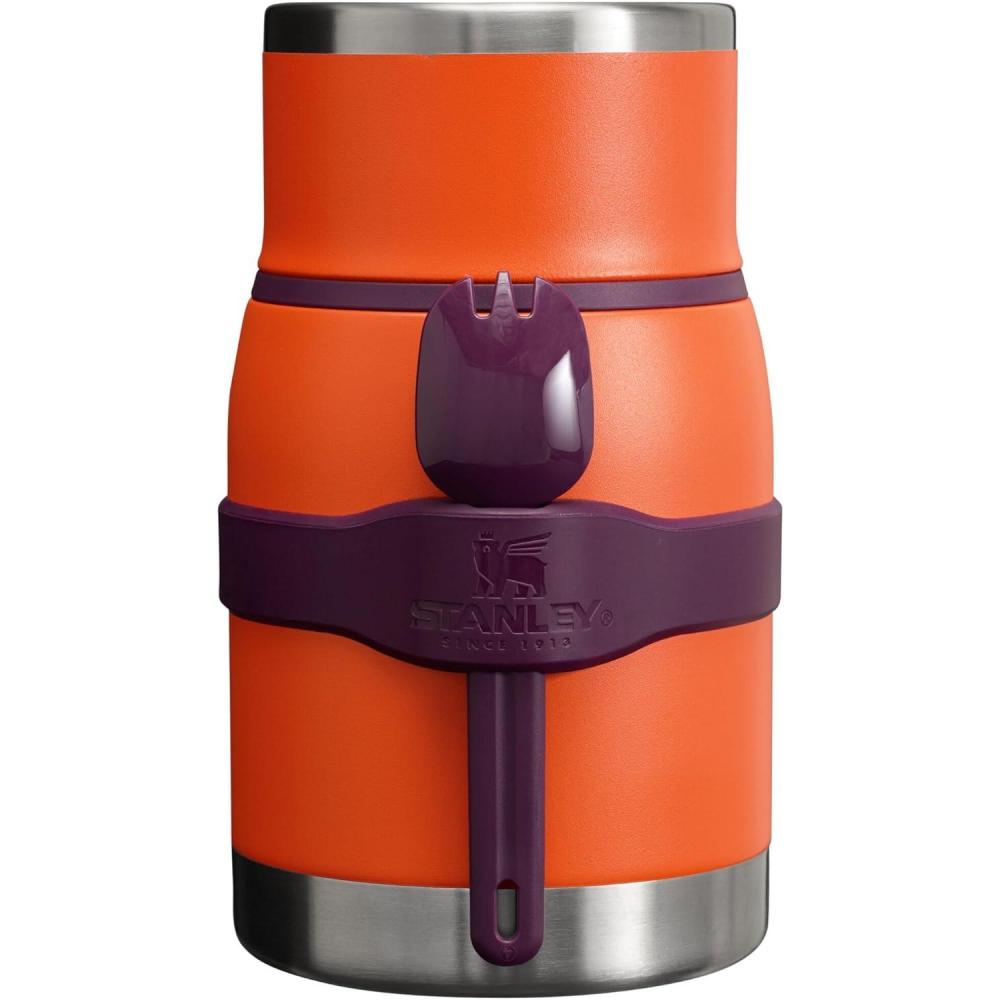 imageStanley Adventure ToGo Food Jar  Vacuum Insulated Thermos Food Container  Wide Mouth Screw On Lid  Packable for Travel  Stainless Steel with Leakproof Lid  BPAFreeTigerlily Plum