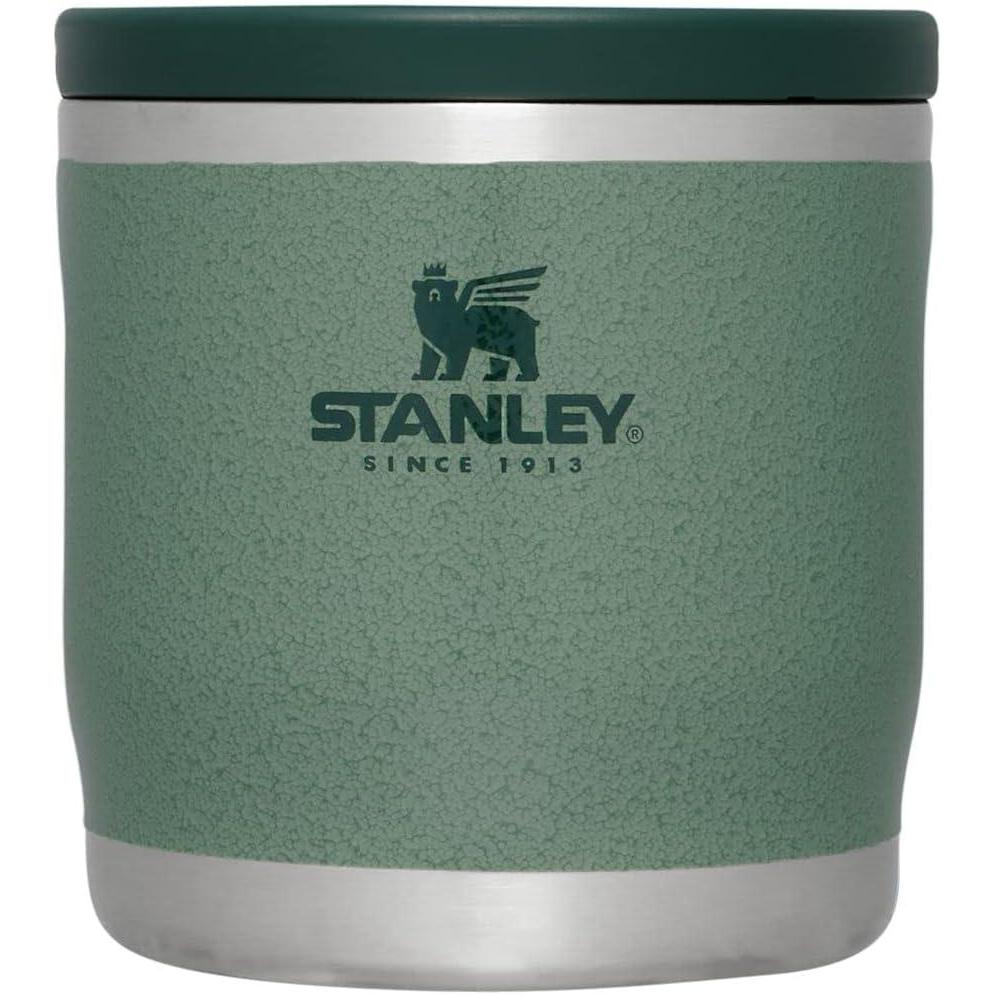 imageStanley Adventure ToGo Food Jar  Vacuum Insulated Thermos Food Container  Wide Mouth Screw On Lid  Packable for Travel  Stainless Steel with Leakproof Lid  BPAFreeHammertone Green