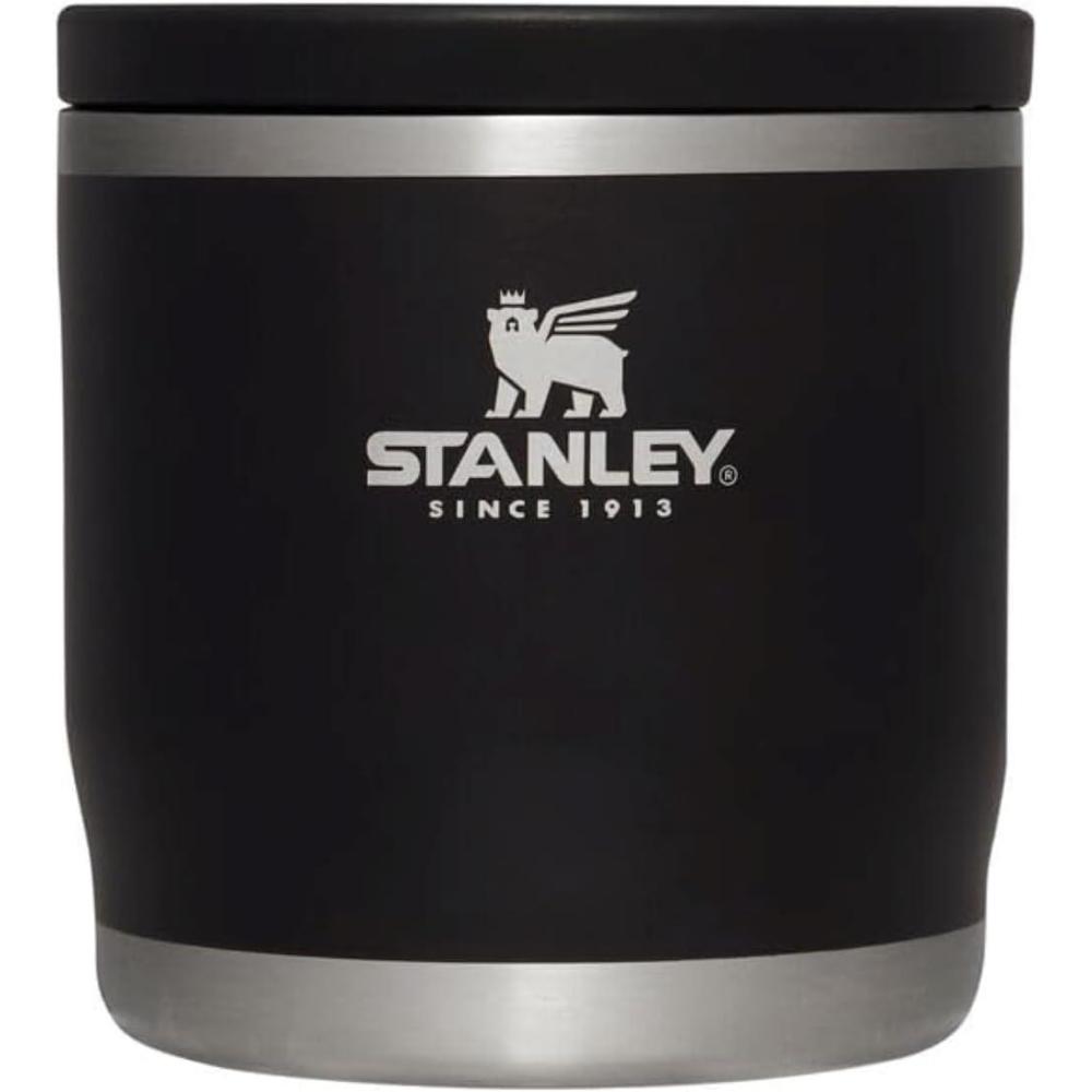 imageStanley Adventure ToGo Food Jar  Vacuum Insulated Thermos Food Container  Wide Mouth Screw On Lid  Packable for Travel  Stainless Steel with Leakproof Lid  BPAFreeBlack Glow