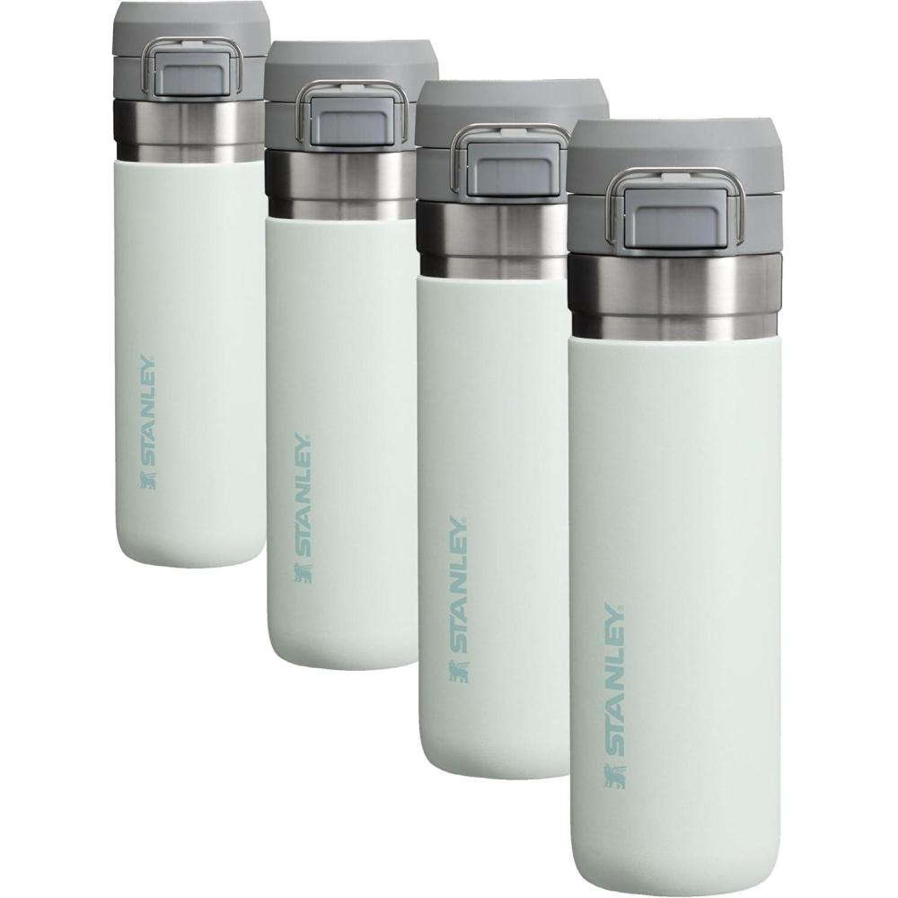 imageStanley Quick Flip GO Water Bottle 24 oz  Push Button Lid  Leakproof and Packable for Travel and Sports  Insulated Stainless Steel  BPAFree  Mist24 Ounces Pack of 4
