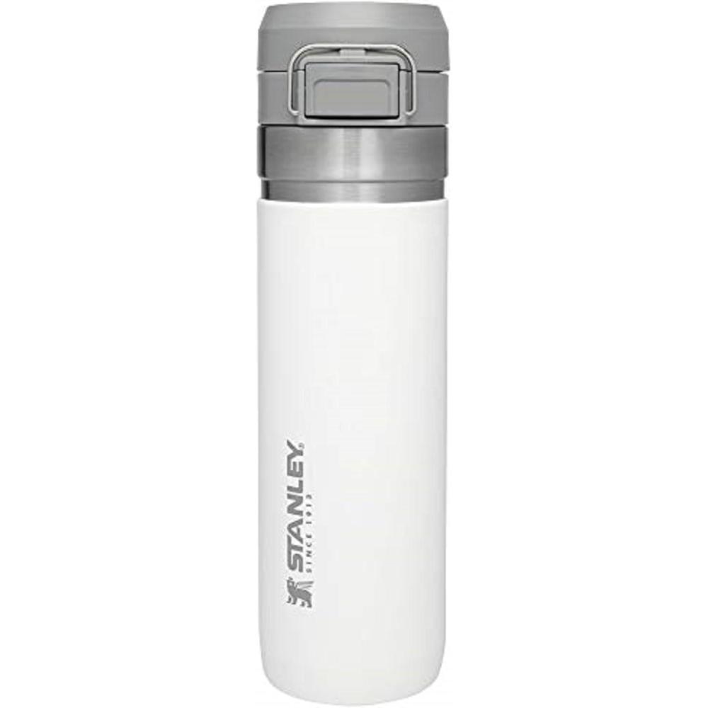 imageStanley Quick Flip GO Water Bottle 24 oz Push Button Lid Leakproof and Packable for Travel and Sports Insulated Stainless Steel BPAFree Polar