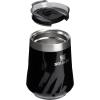STANLEY The Reserve Textured Wine Tumbler | 11oz | Splash-Proof Lid | Cold Drinks & Cocktail Cup | Insulated Stainless Steel Wine Glass | Garnet Shine(Black Gloss)