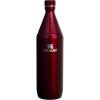 Stanley All Day Slim Bottle 34 oz | Twist off Lid with Leakproof Seal | Slim Design for Travel and Gym | Insulated Stainless Steel Water Bottle | BPA-Free | Garnet Shine