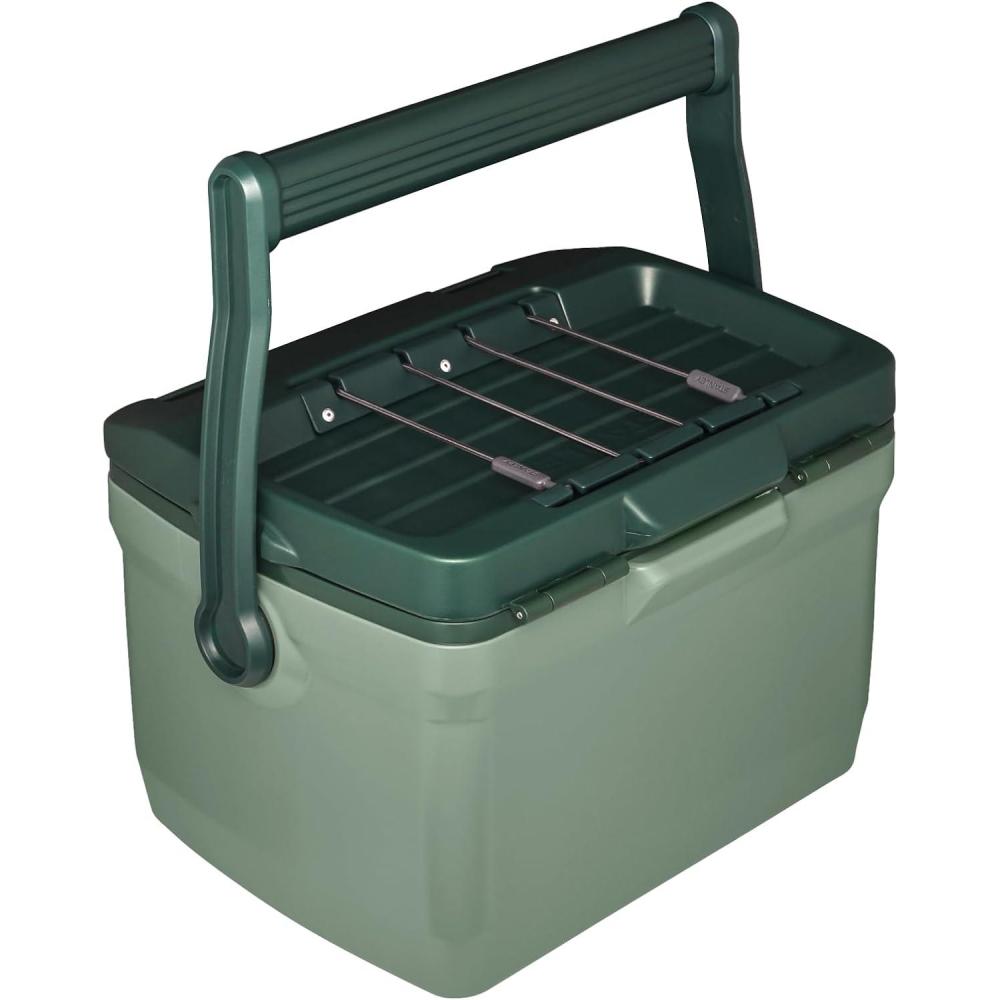 imageStanley Adventure Outdoor Cooler 50 qt  Heavy Duty Outdoor Camping Cooler with Easy Carry Side Handles  6 Days Cooling Ice Chest for 82 Cans  Flat Top Doubles as Seat  BPAFree  Tigerlily PlumStanley Green
