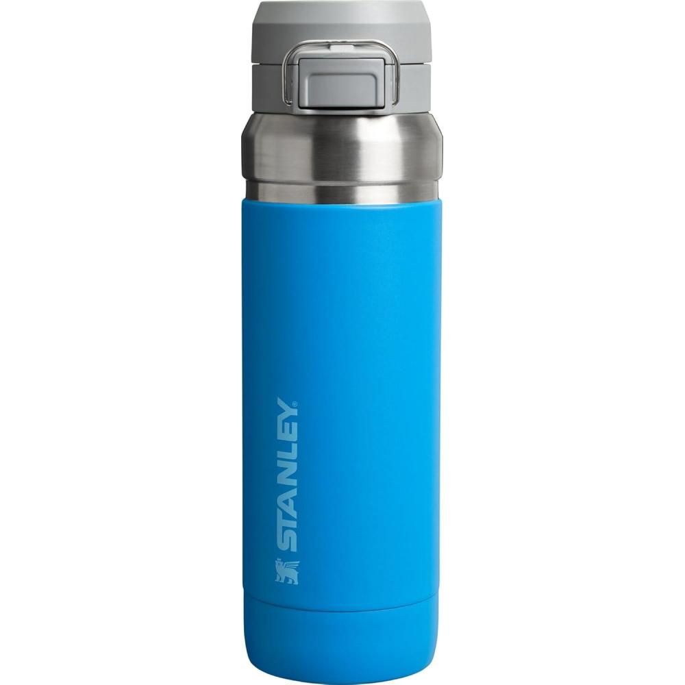imageStanley Quick Flip GO Water Bottle 36 oz  Push Button Lid  Leakproof and Packable for Travel and Sports  Insulated Stainless Steel  BPAFree  Azure
