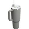 STANLEY Quencher H2.0 Tumbler with Handle and Straw 40 oz | Flowstate 3-Position Lid | Cup Holder Compatible for Travel | Insulated Stainless Steel Cup | BPA-Free | Stone