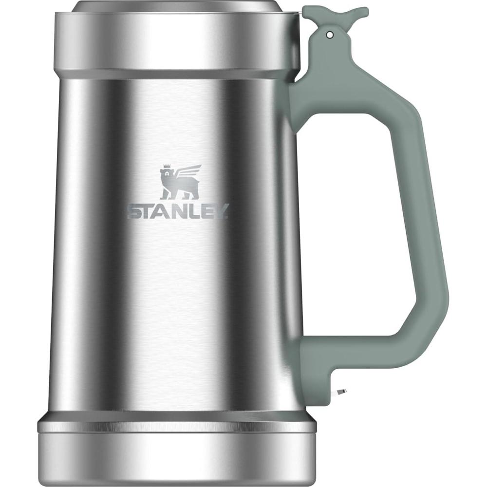 imageSTANLEY Classic Bottle Opener Beer Stein 24 oz  Flip Up Lid and Heavy Duty Handle with Built In Bottle Opener  Insulated Stainless Steel Beer Mug  BPAFreeStainless Steel Shale