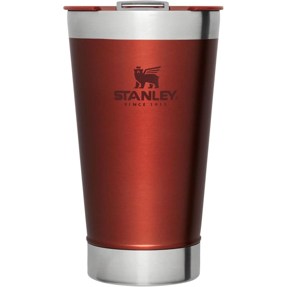 imageSTANLEY StayChill Beer Pint 16 oz  Wide Mouth Lid  BuiltIn Bottle Opener  Beer Tumbler Cup  Insulated Stainless Steel Pint Glass  BPAFree  PolarCinnamon Glow