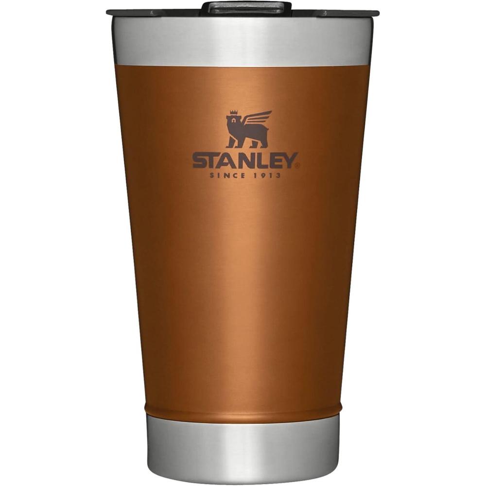 imageSTANLEY StayChill Beer Pint 16 oz  Wide Mouth Lid  BuiltIn Bottle Opener  Beer Tumbler Cup  Insulated Stainless Steel Pint Glass  BPAFree  PolarMaple