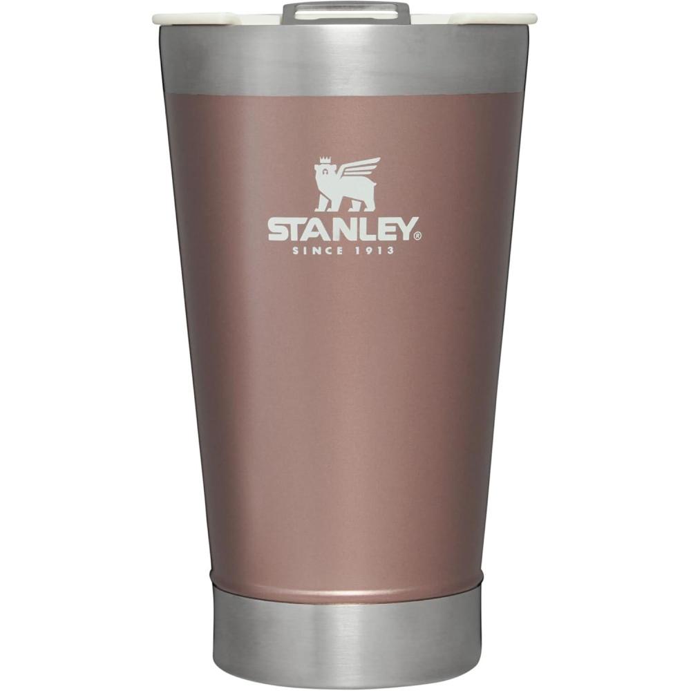 imageSTANLEY StayChill Beer Pint 16 oz  Wide Mouth Lid  BuiltIn Bottle Opener  Beer Tumbler Cup  Insulated Stainless Steel Pint Glass  BPAFree  PolarRose Quartz Glow