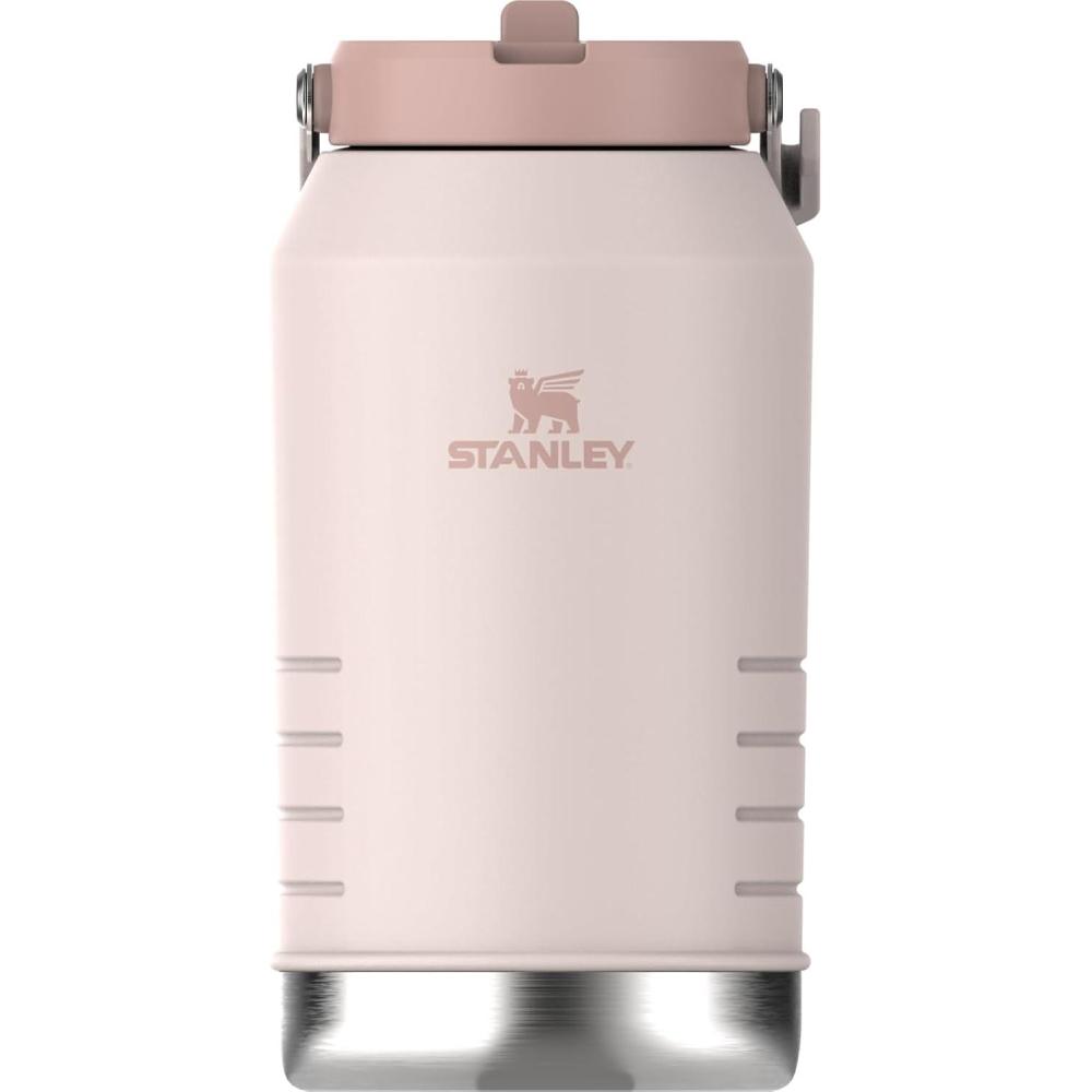 imageStanley IceFlow 20 Flip Straw Jug with Handle 96 oz  Twist On Lid and Flip Up Straw  Leakproof for Travel and Sports  Insulated Stainless Steel BPAFree  Rose Quartz