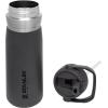 STANLEY IceFlow Flip Straw Water Bottle 22 oz | Built-In Straw for Travel and Sports | Lightweight and Leak Resistant | Insulated Stainless Steel | BPA-Free | Polar(Charcoal (2.0))