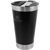 STANLEY Stay-Chill Beer Pint 16 oz | Wide Mouth Lid | Built-In Bottle Opener | Beer Tumbler Cup | Insulated Stainless Steel Pint Glass | BPA-Free | Polar(Matte Black)