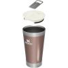 STANLEY Stay-Chill Beer Pint 16 oz | Wide Mouth Lid | Built-In Bottle Opener | Beer Tumbler Cup | Insulated Stainless Steel Pint Glass | BPA-Free | Polar(Rose Quartz Glow)