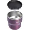 STANLEY Stay-Hot Stacking Camp Cup 10 oz | Press In Drink Through Lid | Cup for Coffee, Tea and Drinks | Insulated Stainless Steel Coffee Mug | BPA-Free | Ash(Wisteria Shine)