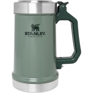 STANLEY Classic Bottle Opener Beer Stein 24 oz | Flip Up Lid and Heavy Duty Handle with Built In Bottle Opener | Insulated Stainless Steel Beer Mug | BPA-Free(Hammertone Green)