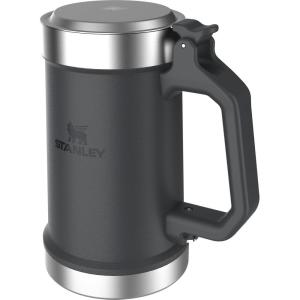 STANLEY Classic Bottle Opener Beer Stein 24 oz | Flip Up Lid and Heavy Duty Handle with Built In Bottle Opener | Insulated Stainless Steel Beer Mug | BPA-Free(Black 2.0)