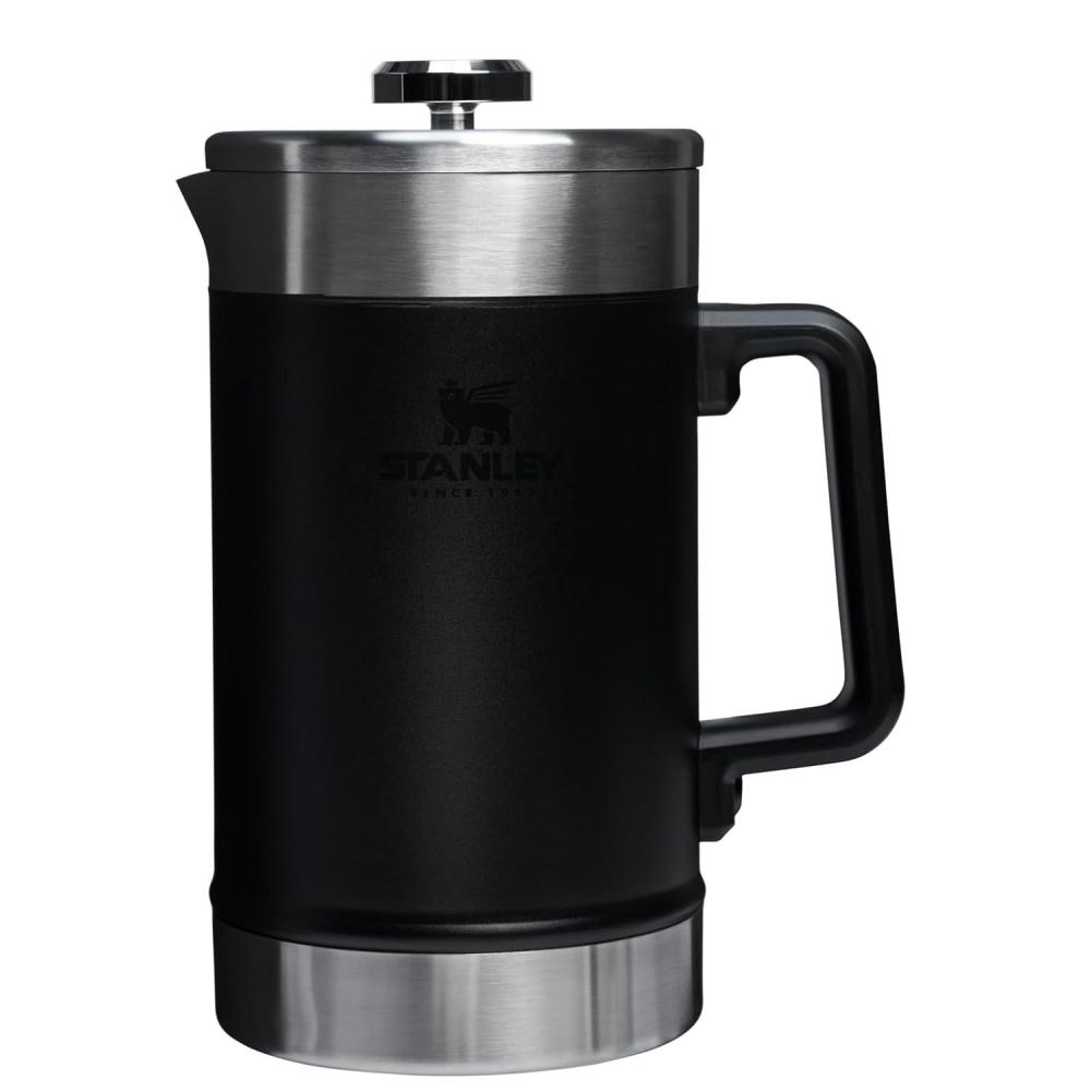 imageSTANLEY Classic StayHot French Press Coffee Maker 48 oz  5 Minute Brew 4 Hours Hot  Mesh Filter for Coffee Grounds  Insulated Stainless Steel French Press  BPAFree  Black 20Black 20
