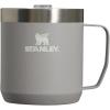 STANLEY Stay-Hot Camp Mug 12 oz | Press Fit Drink Through Lid | Cup for Coffee, Tea and Drinks | Insulated Stainless Steel Coffee Mug | BPA-Free | Ash 2.0